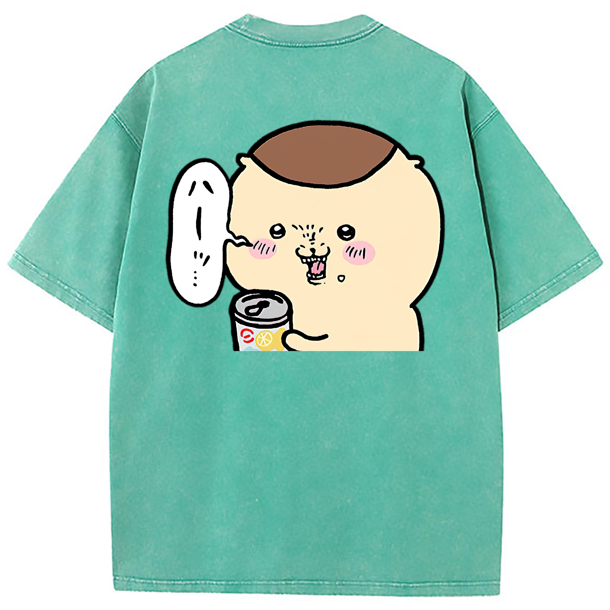 （画像用） ちいかわ くりまんじゅう Chii-kawa kuri manjū 綿100% ヴィンテージ風 半袖Tシャツ（背面プリント）
